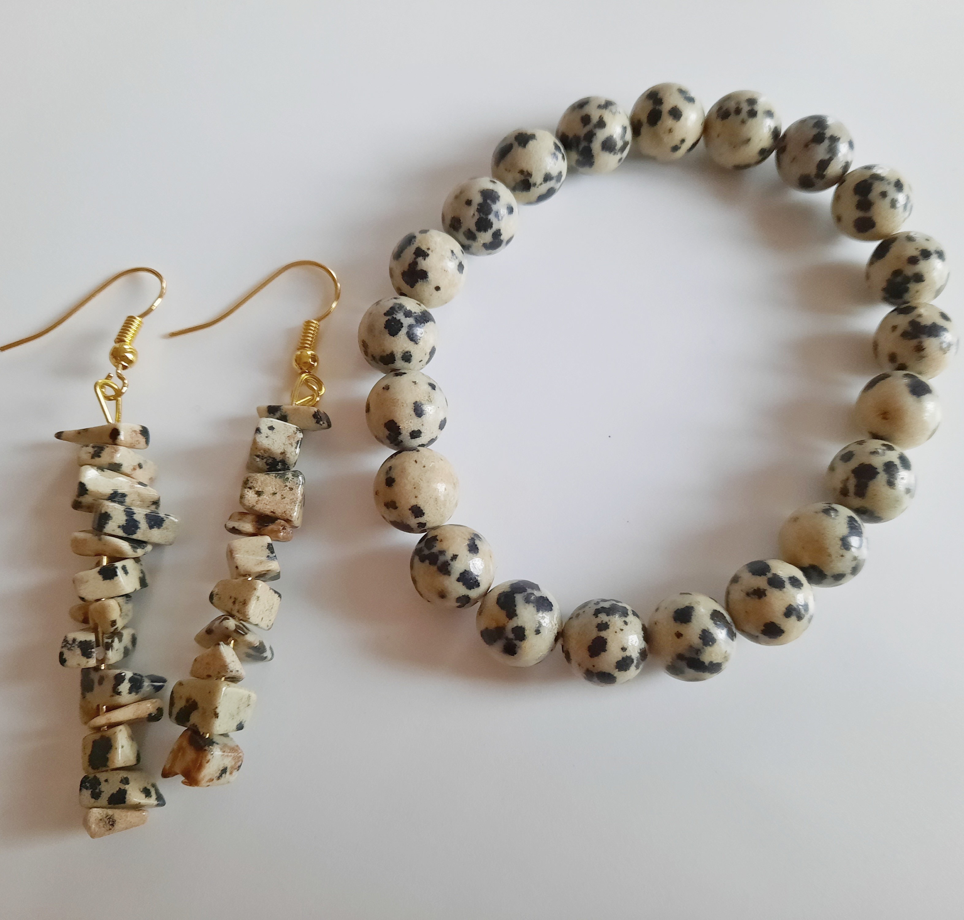 Boucles d'oreilles Jaspe Dalmatien Instant MinéraW – Image 2