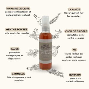 Vinaigre des 4 voleurs [Contre les parasites (puces et tiques), beauté du pelage et assainissement de la peau]