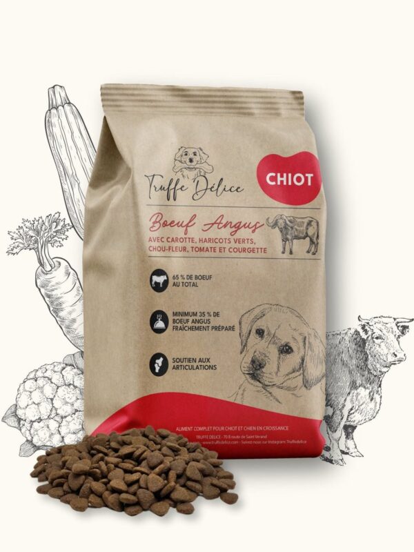 Croquettes chiot - Bœuf Angus - SUR COMMANDE - Truffe Délice - 100gr, 2kg, 6kg