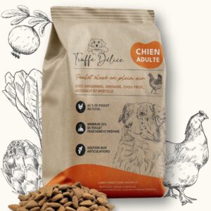 Croquettes chien adulte - Poulet élevé en plein air - SUR COMMANDE - Truffe Délice - 100gr 2kg, 6kg