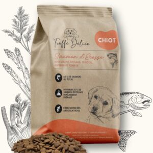 Croquettes chiot - Saumon d'Écosse - SUR COMMANDE - Truffe Délice - 100gr, 2kg, 6kg