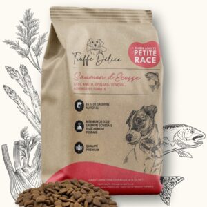 Croquettes petit chien adulte - Saumon d'Écosse - SUR COMMANDE - Truffe Délice - 2kg ou 6kg