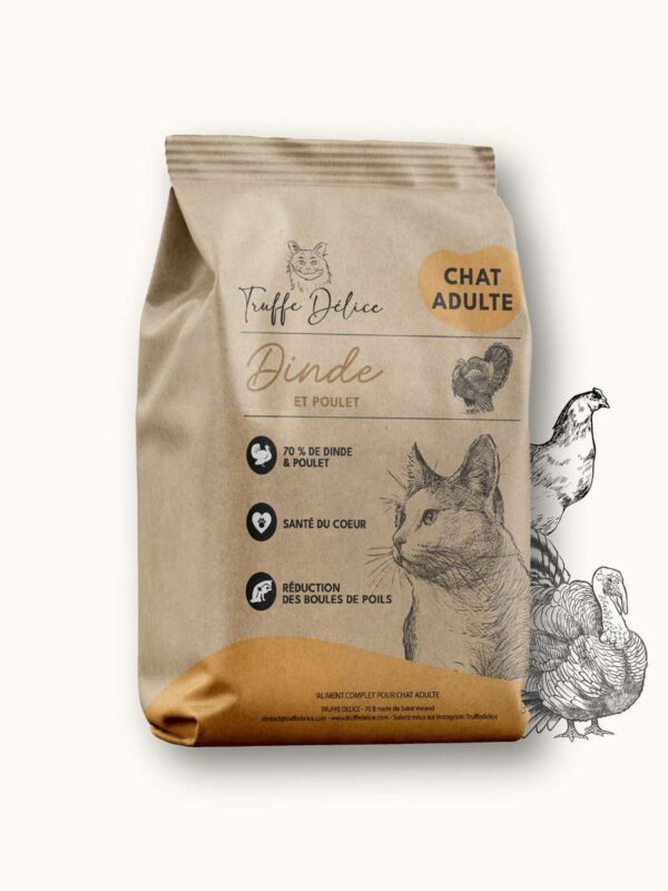 2025/06/1000105232.jpg Croquettes Chat Adulte – Dinde & Poulet - SUR COMMANDE - Truffe Délice- 1,5kg